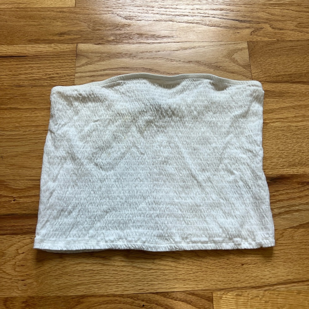 American Eagle Outfitters White Ribbed Tube Top